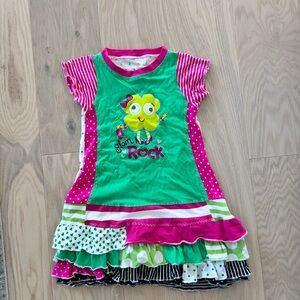 Girls St Patrick’s Day  'Glam Rock' Ruffle Dress Custom Boutique Upcycle